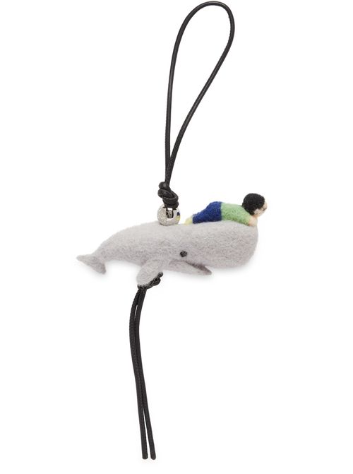 LOEWE x Suna Fujita - Child and whale felt and calf leather bag jewel
