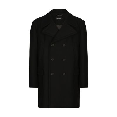 Shop Dolce & Gabbana Wool Pea Coat In Black