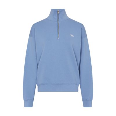 Shop Maison Kitsuné Baby Fox Half-zipper Sweatshirt In Blue