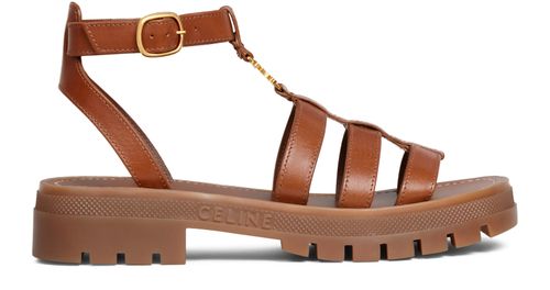 CELINE Clea Triomphe gladiator chunky calfskin sandals - vegetal tanning