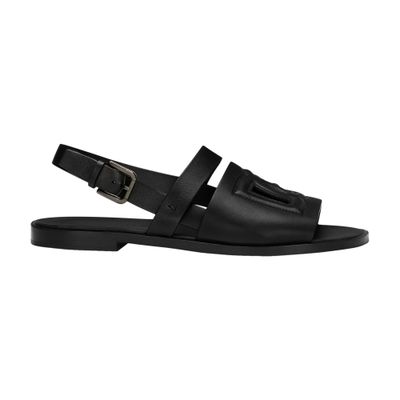 Shop Dolce & Gabbana Calfskin Sandals In Black