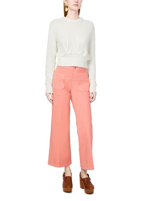CHLOE Pull à logo en laine et soie