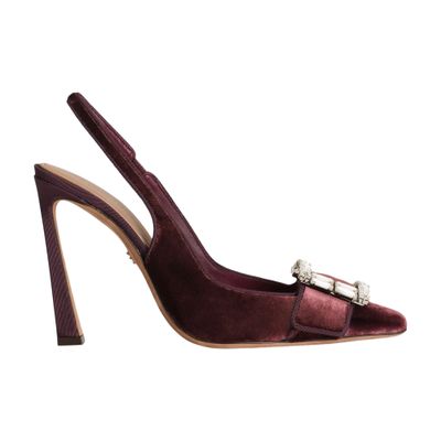 Dolce & Gabbana Embellished Velvet Slingback Pumps In Multicolor