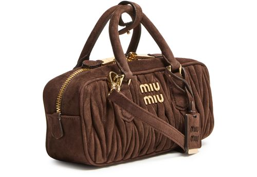 MIU MIU Small quilted suede Arcadie bag