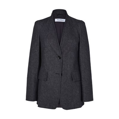 Max Mara Tailored Blazer With Structured Shoulders In Blue