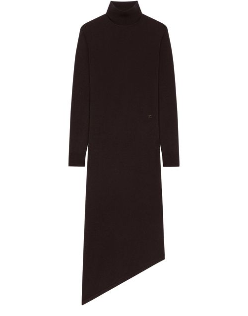 COURREGES One shoulder wool midi dress