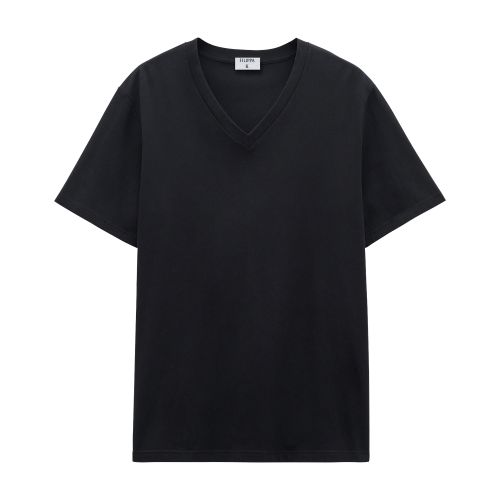 Filippa K V-neck Organic-cotton T-shirt In Black