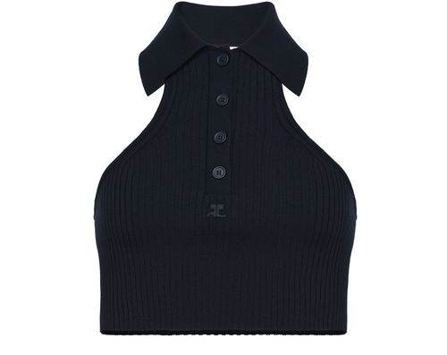 COURREGES Scuba rib knit top