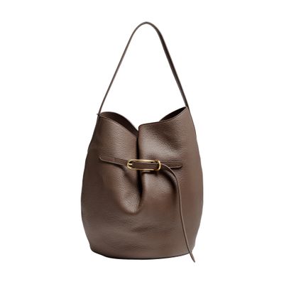 Liffner Belted Large Bucket Bag In Brown