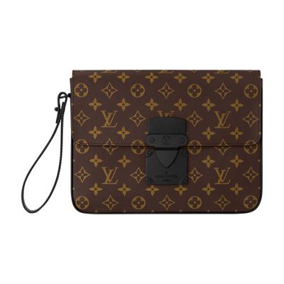 Louis Vuitton S Lock A4 Pouch In Brown