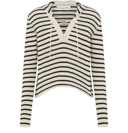 DIOR Sweater with Lace-Up Neckline