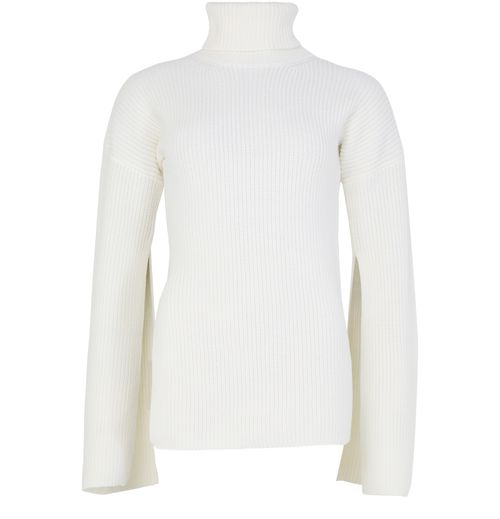 Toteme — Slit sleeve turtleneck sweater (Beige)