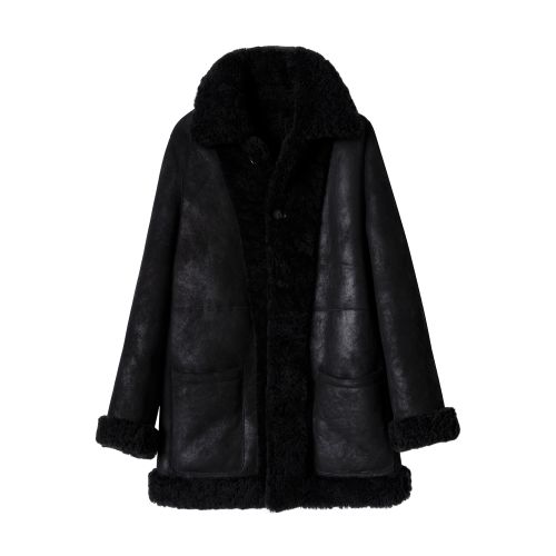 Magdas Shearling Coat Leather