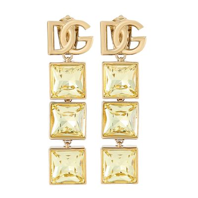 Dolce & Gabbana Logo-plaque Earrings In Gold