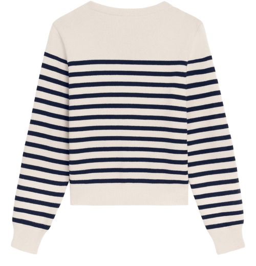 CELINE Crew neck marinière sweater in cashmere