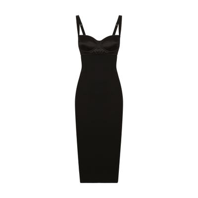 Dolce & Gabbana Jersey Midi Dress In Black