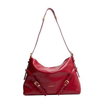 Givenchy Medium Voyou Bag In Shiny Leather In Red