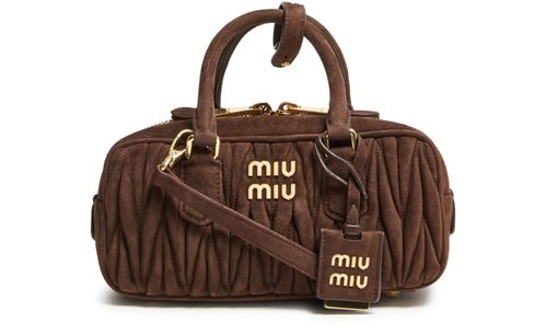 MIU MIU Small quilted suede Arcadie bag