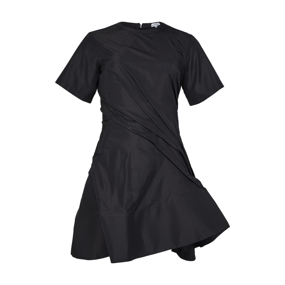 Twisted dress in silk blend taffeta thumbnail 7