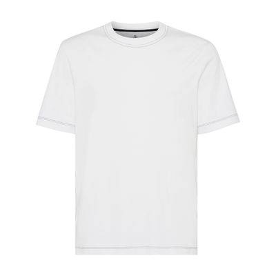 Brunello Cucinelli White Cotton Faux Layering T-shirt In White