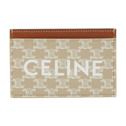 CELINE Triomphe Canvas Card Holder White 1304133