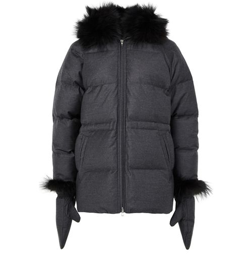 YVES SALOMON Puffer jacket with a fox fur collar