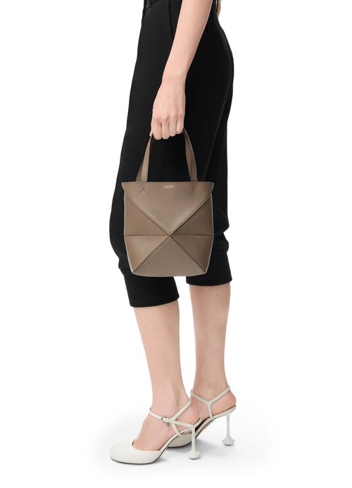 LOEWE Mini Puzzle Fold tote in soft grained calfskin