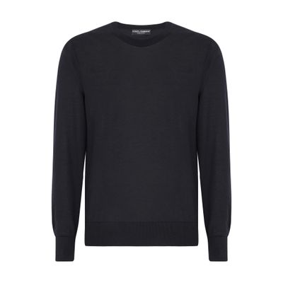 Dolce & Gabbana Crewneck Sweater In Cashmere In Blue