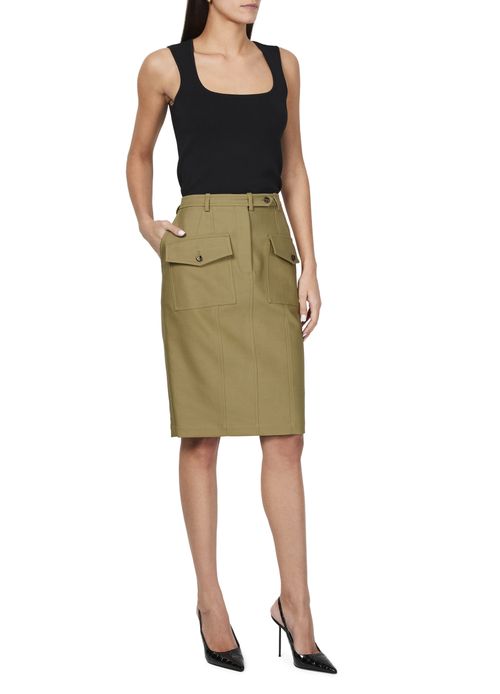 TOM FORD Stretch cotton tricotine above the knee skirt