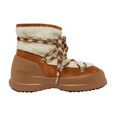 Moon Boot 'luna' Ankle Boots Metal Eyelets In Brown