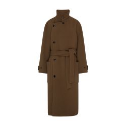 24時間以内発送lemaire ベルテッドウールコート ベルト付き