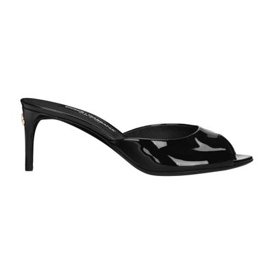 Dolce & Gabbana Black Patent Leather Slingback In Black