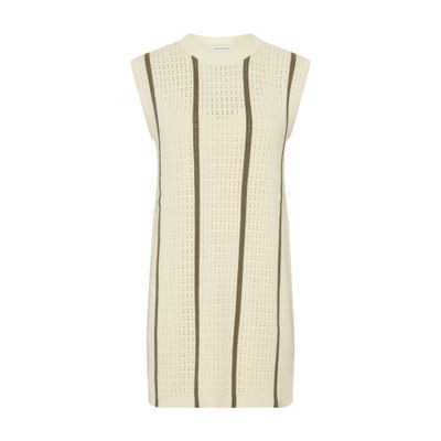 Anine Bing Lanie Striped Minidress In Beige