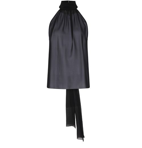 TOM FORD Silk georgette sleeveless lavalliere blouse