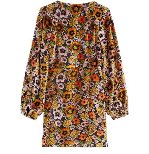 CELINE Mini folk dress in velvet jacquard