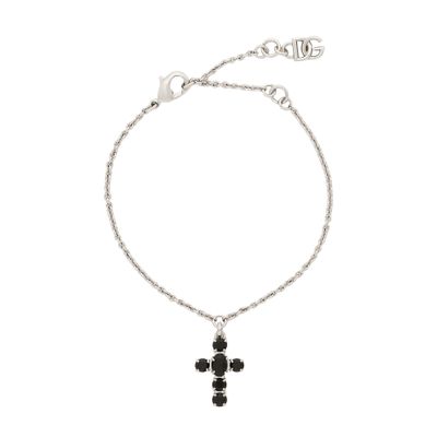 Dolce & Gabbana Link Bracelet With Rhinestone Charms In Multicolor