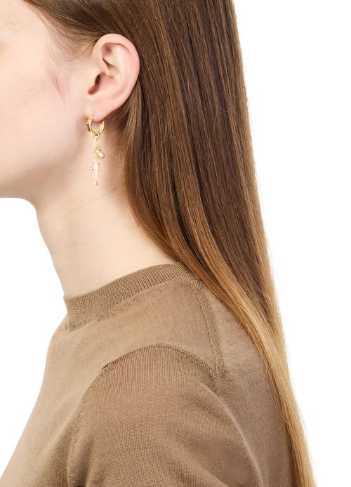 MIU MIU Bead and ballerina golden earrings