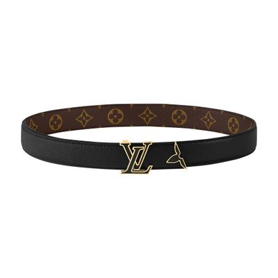 Louis Vuitton Pretty Lv Enamel 30mm Reversible Belt In Black