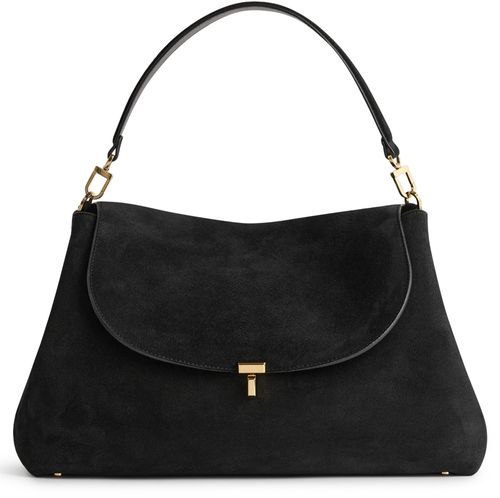 TOTEME T-Lock suede satchel
