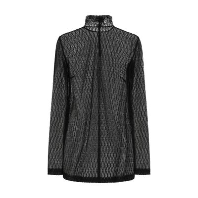 Dolce & Gabbana Turtleneck Long Sleeve Blouse In Black