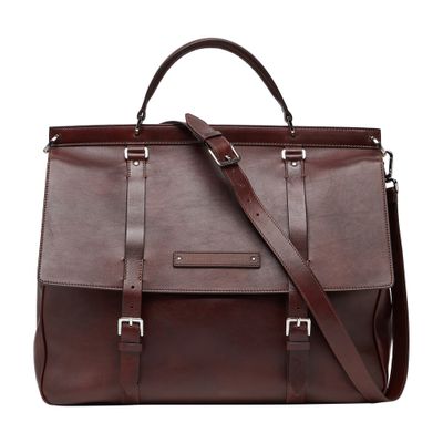Brunello Cucinelli Buckle-fastened Leather Tote Bag In Red