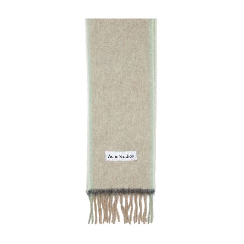 Shop Acne Studios Fringed Scarf In Beige_grey