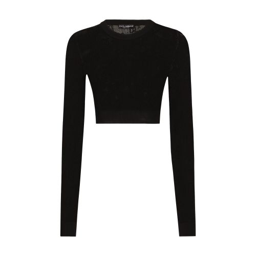Cropped viscose sweater
