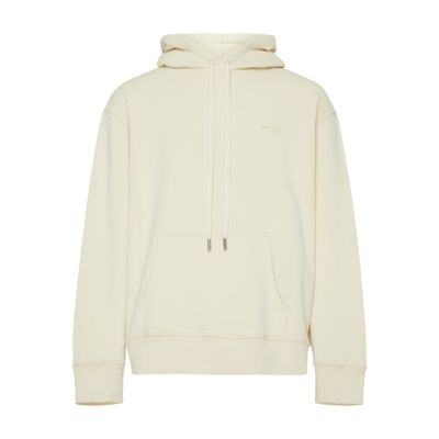 Ami Alexandre Mattiussi Logo Patch Hoodie In Ivory