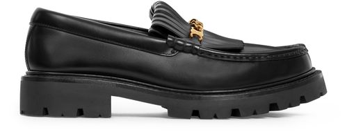 CELINE Margaret chunky loafer with fringes and Triomphe chain in polished bullskin