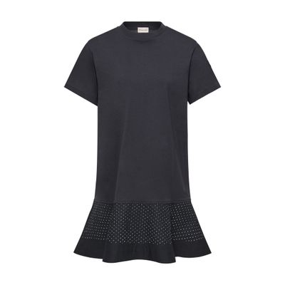 Moncler Mini T-shirt Dress In Black