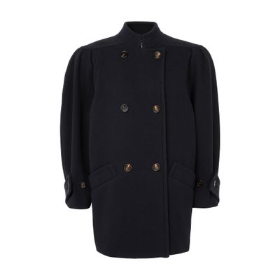 Chloé Wool-blend Double-breasted Coat In Black