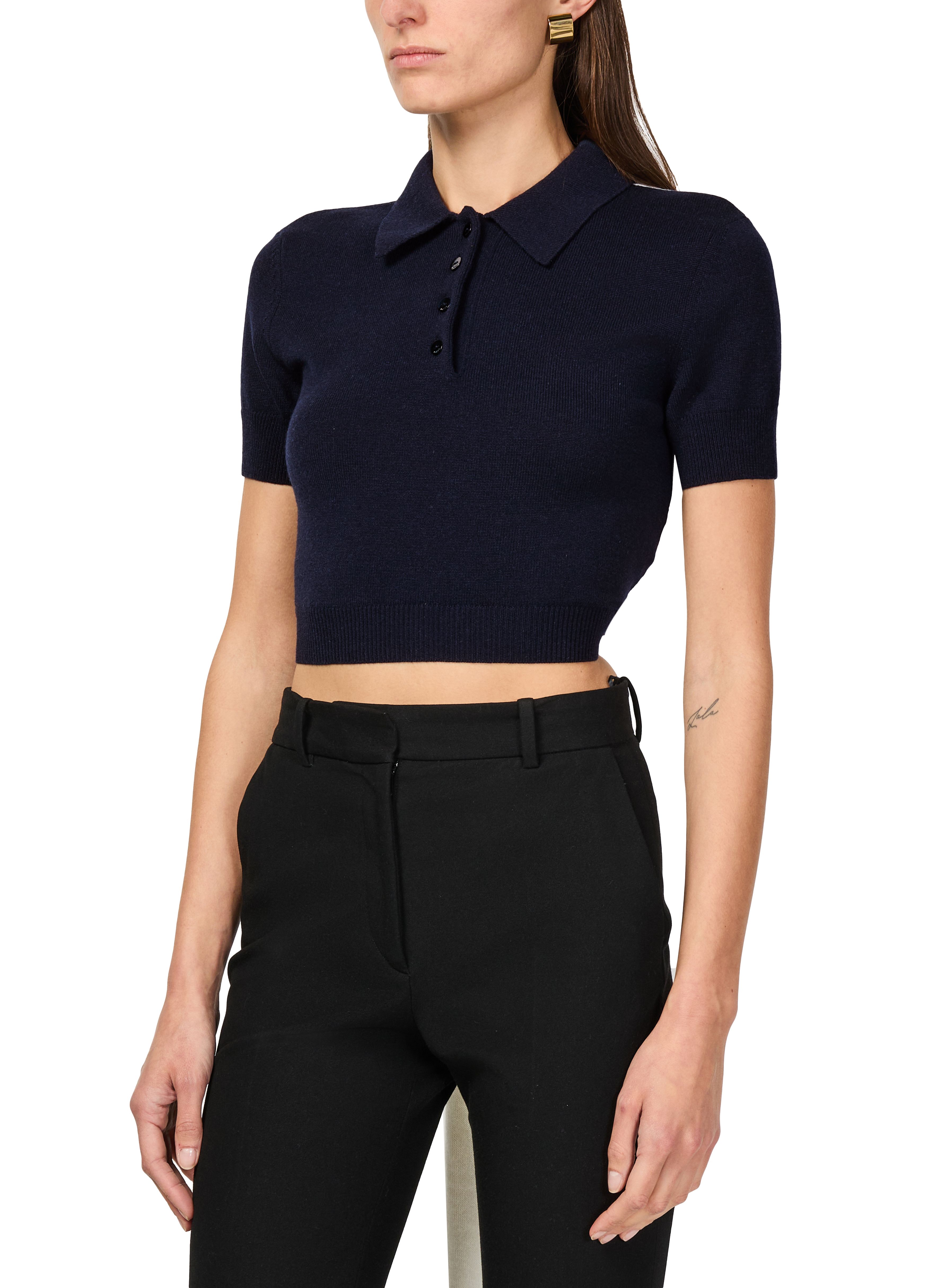 Cropped backless polo shirt thumbnail 4
