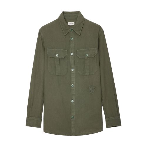 Zadig & Voltaire Zadig&voltaire Women's Cypres Teros Logo-embroidered Denim Shirt