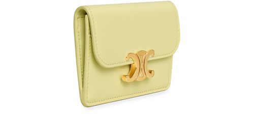 CELINE Card holder with flap triomphe in shiny calfskin